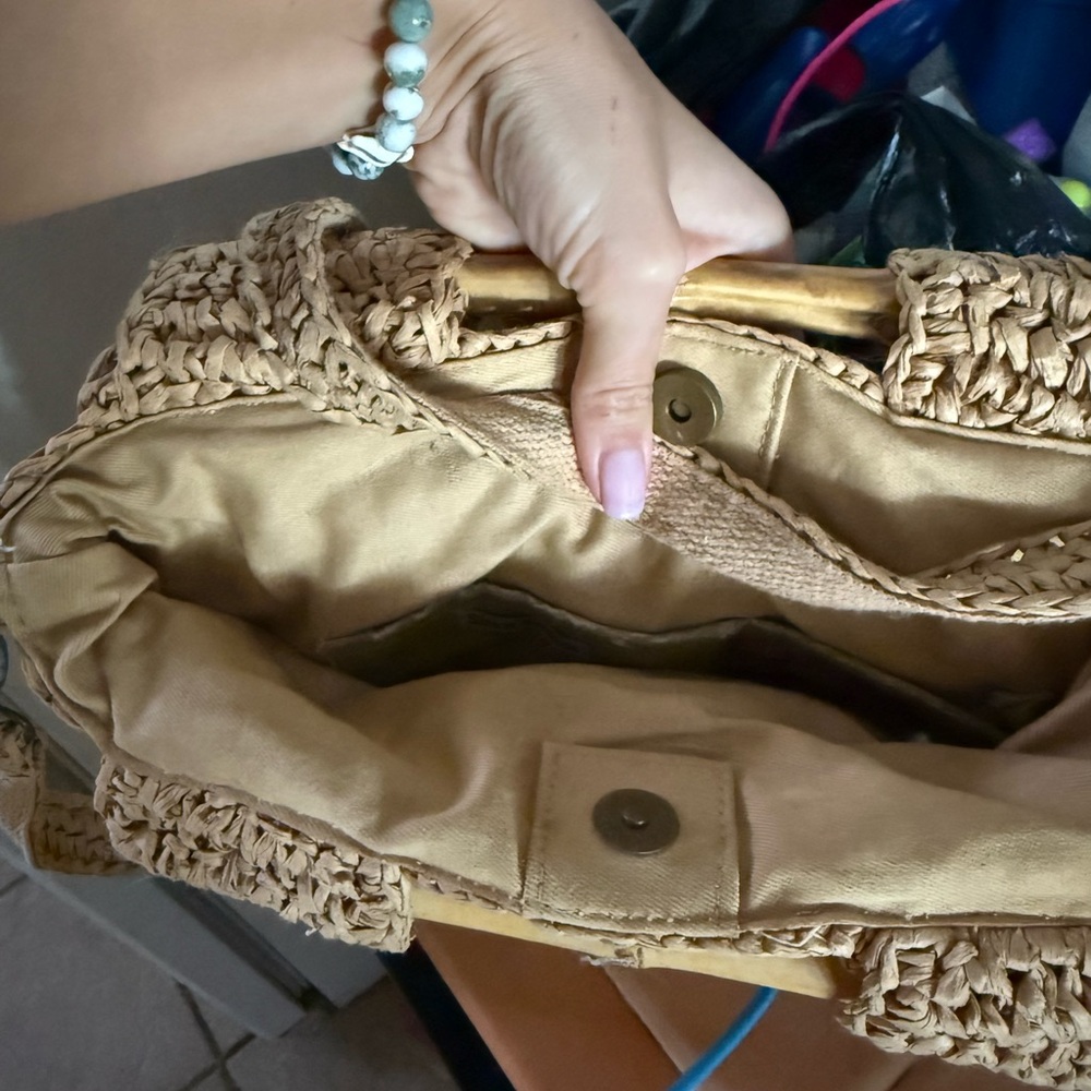 Straw studios Handcrafted Tan Woven Bag - Picture 2 of 4